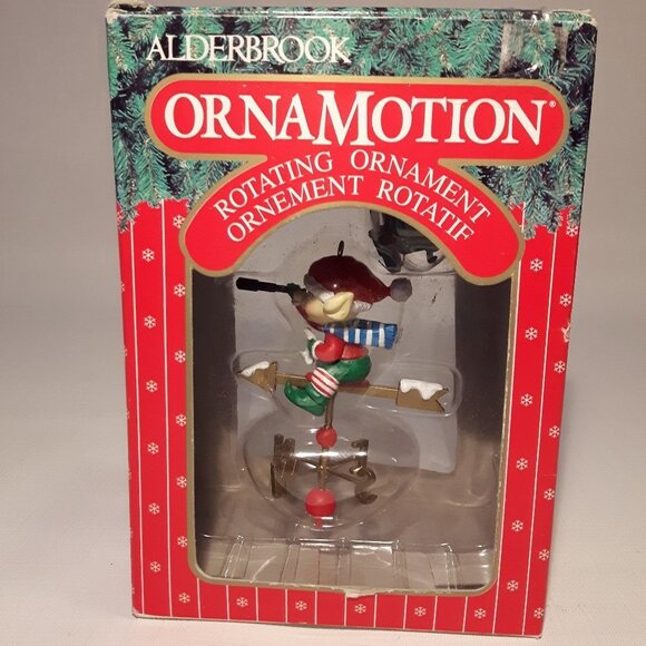 VINTAGE 1989 Vintage NOMA Carillon Alderbrook Ornamotion Ornament Elf Weather - Picture 2 of 5